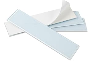 Lovdeco Peel and Stick Glass Subway Tile, 3 x 12 Inch, 5 Sq Ft, Ice Blue Glass for Bathroom Kitchen Backsplash Wall, 20-Pack