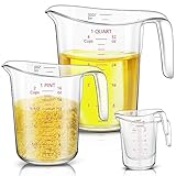 Roshtia 2 Pcs Unbreakable Plastic Measuring Cups