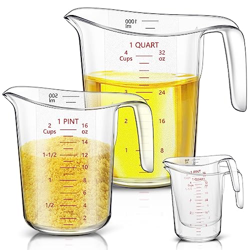Roshtia 2 Pcs Unbreakable Plastic Measuring Cups