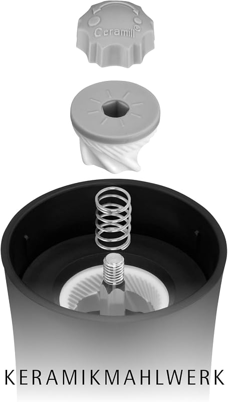 Gewürzmühle mit Keramikmahlwerk, aus Kunststoff und Glas