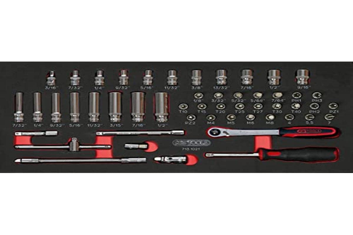 KS TOOLS 713.1021 Ultimate Socket and Accessory Module 1/4 Inch Inch 51 Pieces