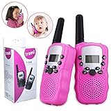 Joyjam Toys for 5-8 Year Old Girls, Walkie Talkies for Kids Girls Outdoor Fun, Gifts for Girls Age 4-6 Birthday Gifts Pink WT03