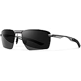 SUNGAIT Polarized Al-Mg Rimless Sunglasses For Men Sports Rectangle Driving Fishing