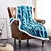 Rose Home Fashion Fuzzy Blanket, Throw Blanket, Fleece Blanket, Plush Blanket, Fluffy Blanket, Get Well Gifts, Sympathy Gift, Breast Cancer Gifts, Cancer Gifts for Women, Breast Cancer Survivor Gifts (Throw, Teal)