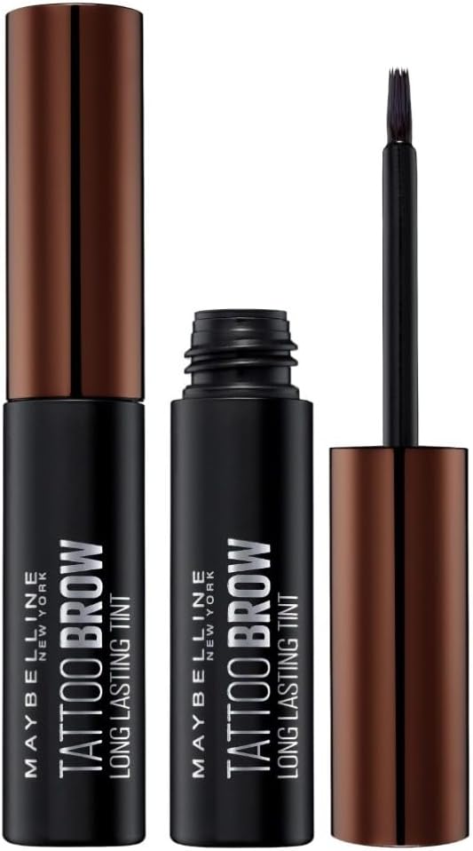 Maybelline Tattoo Brow Peel Off Eyebrow Gel Tint Dark Brown Duo Bundle
