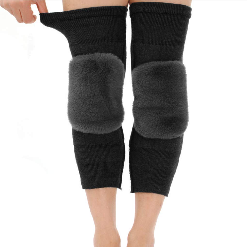 Medical Grade Thermal Over Knee Sleeve 1 Pair Unisex Elastic Lengthen Wool Pad Cashmere Knit Knee Brace Support Protector Knee Warmer Pads Legging Stockings - Pain Relief, Warming Knee, Non-slip