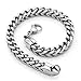 JUSNOVA Stainless Steel Franco Chain Bracelet for Men Women 6mm Wide 8 Inches 3 Colors Set Black Gold Silver