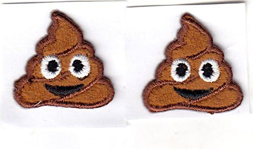 EMOJIS - SET OF 2 - POO (7/8") - IRON ON OR STICK ON PATCH-EXPRESSION