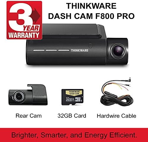 Thinkware F800 Pro Dashcam [3 YEAR WARRANTY] + Rear Cam + Hardware Cable + 32GB Memory Card