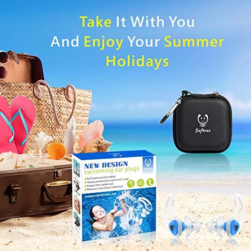 Ear Plugs for Swimming, Softvox Swimming Ear Plugs for Adults Men Women