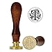Yoption Initial Alphabet Wax Seal Stamp, Retro Letter T Sealing Wax Stamp Brass Head Wooden Handle for Wedding Party Invitation Envelopes