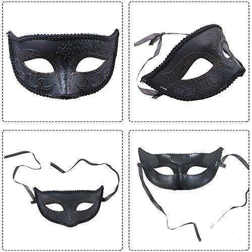 YMHPRIDE-Maschera-per-Mascherata-per-Coppie-Maschera-Veneziana-con-Strass-Maschera-per-Mardi-Gras-Maschera-in-Pizzo-per-Donne-Maschera-da-Ballo-da-Ballo-Maschera-per-Costume-di-Halloween-Nero