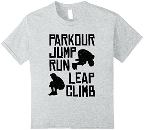 Kids Parkour Shirt - Jump Run Leap Climb 12 Heather Grey