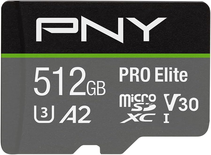 PNY U3 Pro Elite MicroSD Card 512GB P-SDUX512U3100PRO-GE
