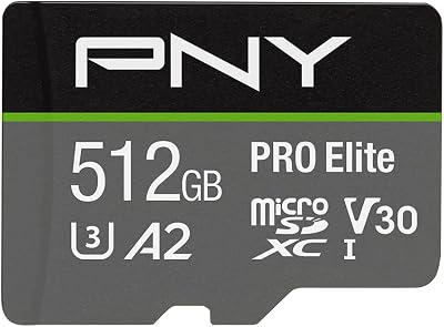 PNY U3 Pro Elite MicroSD Card 512GB P-SDUX512U3100PRO-GE