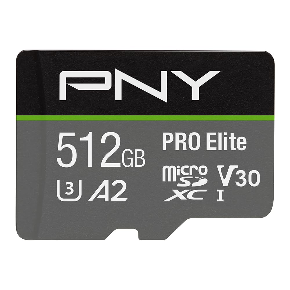 PNY U3 Pro Elite MicroSD Card - 512GB - (P-SDUX512U3100PRO-GE)