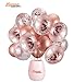 Rose Gold Party Decorations | 70 Pack | 16 R. Gold Balloons 18 INCHES + a Table Runner + a Set Happy Birthday + 2 Curtains + Pairs 60M. Ribbons + 2,100 pcs R. Gold Table Confetti + 50 Pack Straws