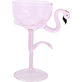 VINTORKY Flamingo Cocktail Glass 7Oz Decorative Stemmed Goblet for Wine Margaritas Parties and Desserts Pink Flamingo Shaped Bar Drinkware for Entertaining