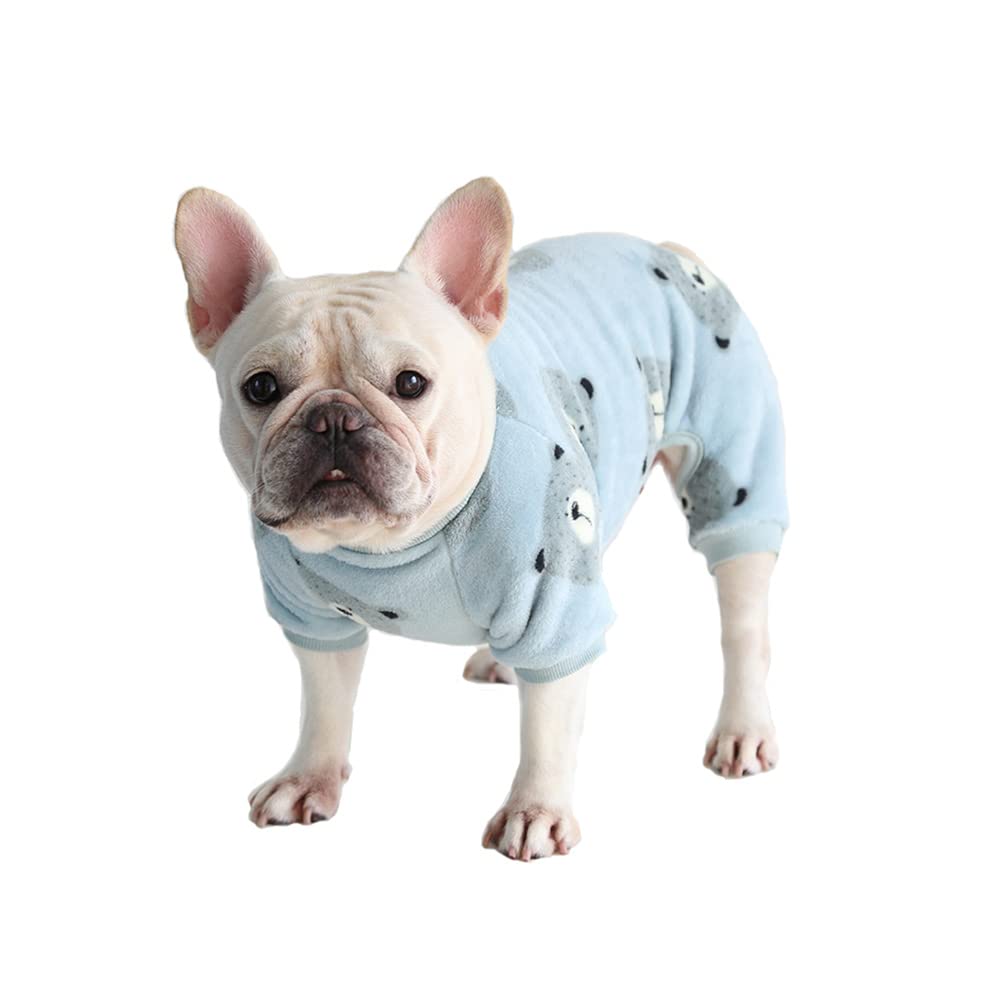 BT Bear Dog Pajamas Soft Warm Fleece Jumpsuit Cute Pet Clothes Onesies Costume for Small Medium Dogs Pug French bulldog (Grey,L) — image 1
