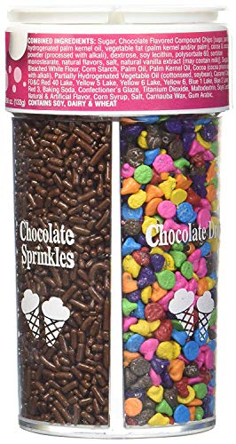 Dean Jacob's 4in1 Chocolate Accents ~ 4.68 oz 2 pack ► Chocolate Sprinkles ► Chocolate Drops ► Cookie Cream Crunch ► Dark Chocolate Crunch - delicious edible dessert decorations - Thumbnail 3