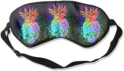 Sleeping Eye Mask Rainbow Splash Skull Pineapple Natural Silk Eye Mask Cover With Adjustable Strap