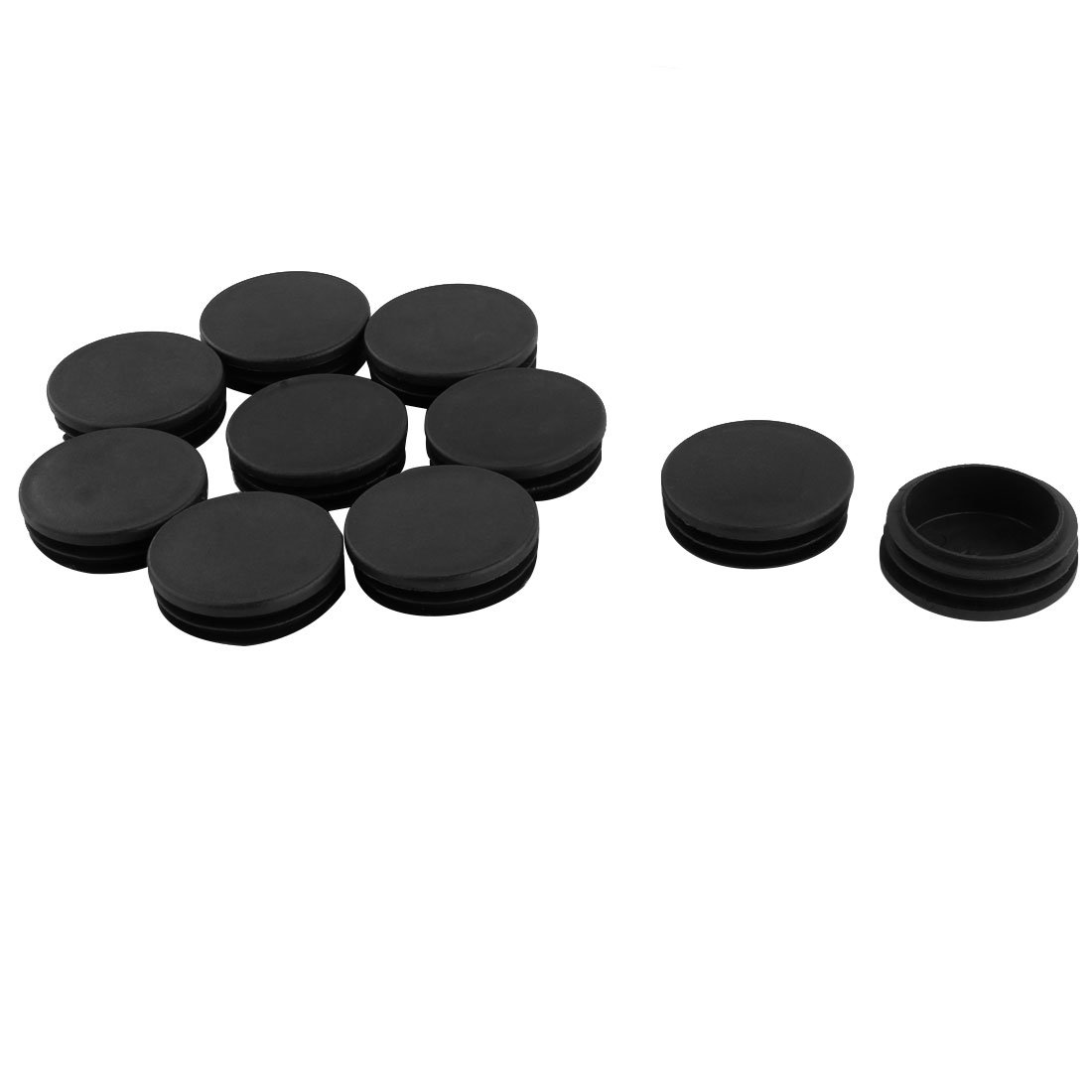 Sourcingmap Plastic Furniture Table Chair Round Tube Insert Tubing Cap Pipe Cover 48mm Dia 10pcs Black