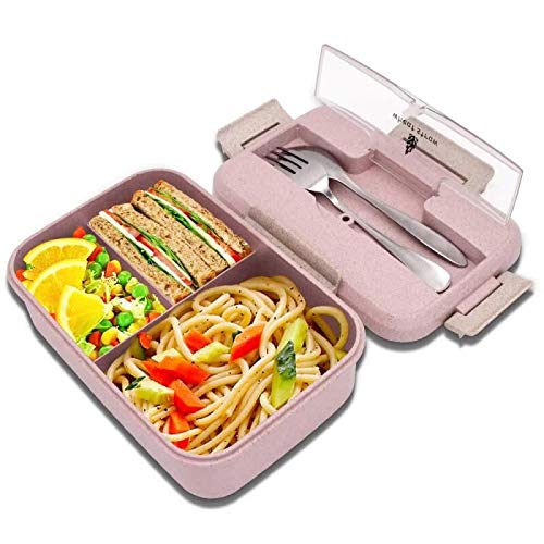 Bento Box for Kids, Leakproof Lunch Box with 3 Compartments, Lunch container safe for kids