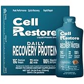 Protein Shot, 15g Protein Nano-Hydrolyzed Grass Fed Collagen, Post Workout, Gluten Free, Fat & Sugar Free, 22 Amino Acids, 0 Carbs, Chocolate flavor,1 oz, 24 Pack