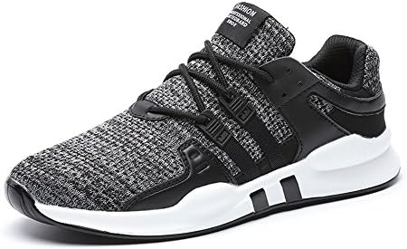 oumanke Men's Casual Breathable Sports Shoe Athletic Lace Up Fashion Sneakers Grey-2-45