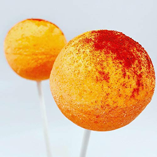 Mango Tajin scented 2 PIECES SET of Handmade lollipop bath bomb medium size 2 inches diameter
