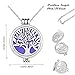 Wish House Tree of Life Necklace Aromatherapy Essential Oil Diffuser Necklace, Hypoallegenic Stainless Steel Locket with 24