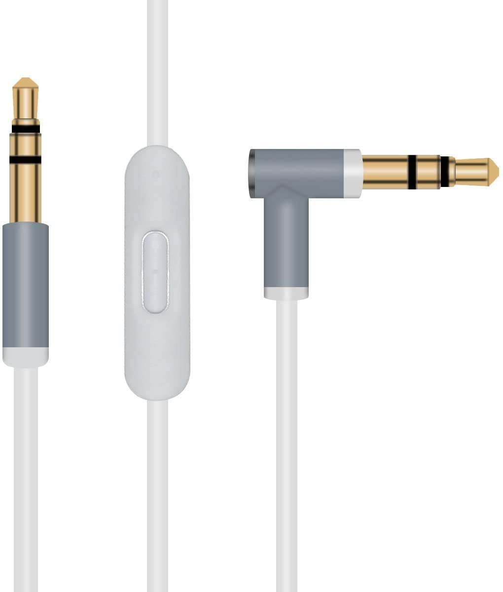 Solo Replacement Cable with in-line Microphone and Control Compatible with Beats by Dr Dre Headphones Studio Pro Detox Wireless Mixr Executive Pill(White)