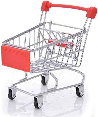 Small Animals Bird Toys for Parrots Toys Intelligence Toy for Hamster Toys Shopping Cart Pet Shopping Trolley (Red)