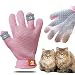 ENGERWALL New Upgrade Pet Grooming Glove - Gentle Pet Hair Remover Mitt & Dog Cat Deshedding Brush Glove, Perfect Pet Massage and Bathing Glove for Dog or Cat with Long & Short Fur (Right Hand-Pink) primary
