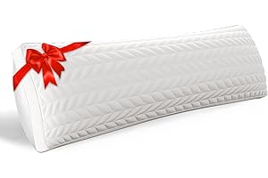 ZonLi Adjustable Memory Foam Body Pillow for Adults, Firm Support Long Pillow for Side Sleepers, Elegant Quilted 20x54 inch Full-Length Pillow with Washable Cover, White