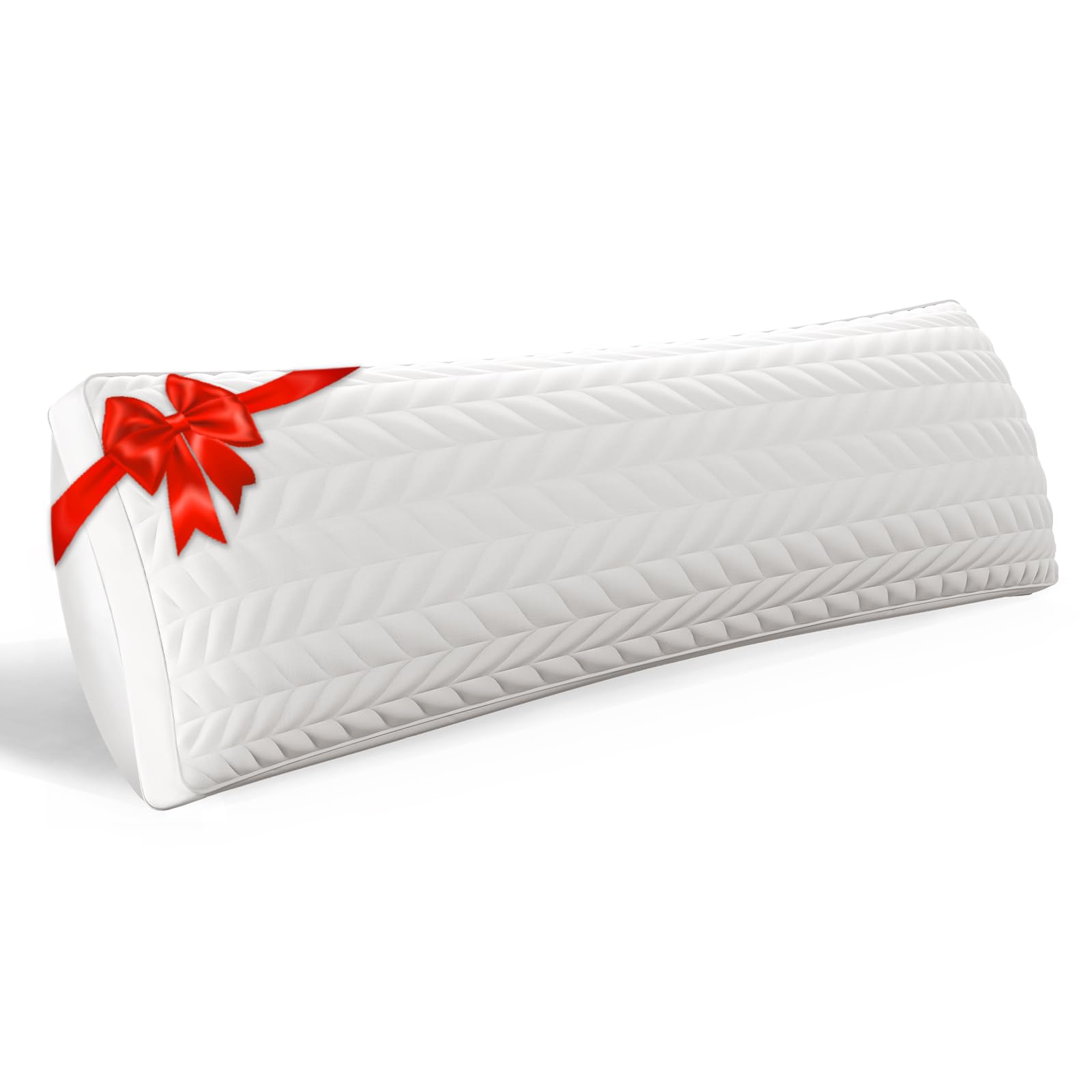 Photo 1 of ZonLi Adjustable Memory Foam Body Pillow for Adults, Firm Support Long Pillow for Side Sleepers, Elegant Quilted 20x54 inch Full-Length Pillow with Washable Cover, White