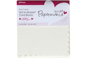 docrafts Papermania Square Scalloped Cards and Envelopes, Cream, 3 by 3-Inch