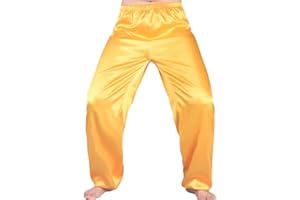 LIBAOBAOYO Kids Boys Martial Arts Pants Satin Elastic Waist Kung Fu Light Smooth Trousers