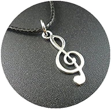 Alloy Note Music Notation Pendants Colar Leather Vintage Men Necklaces for Women