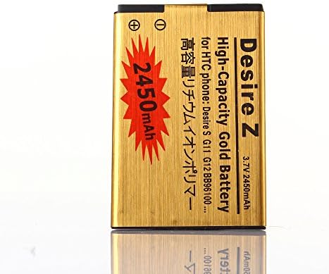 2 pcs Gold Extended HTC EVO Design 4G High Capacity Battery BH11100 BB96100 BG32100 For HTC EVO Design 4G / HTC Freestyle / HTC T-Mobile G2 / HTC Desire Z / HTC Hero S 2450 mAh
