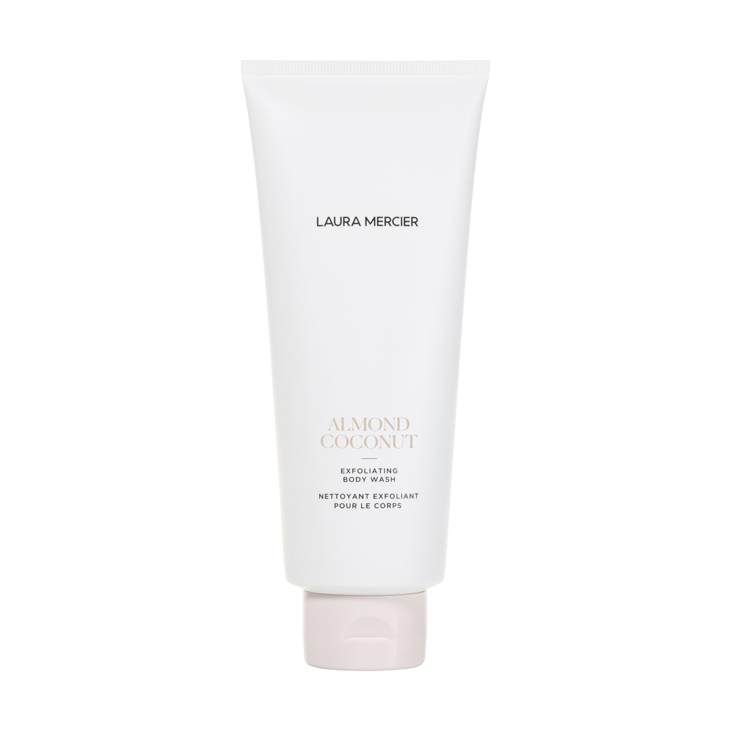 Photo 1 of Laura Mercier Exfoliating Body Wash, Strawberry Seed and Sugar Scrub-Infused Exfoliator, Removes Impurities, Helps to Improve Uneven Skin Tone, Elasticity and Circulation, Almond Coconut
