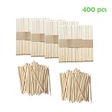 Qorol 400 Pieces Wax Applicator Sticks Wood Spatulas Applicator for Eyebrow Hair Removal (200 Pieces Large and 200 Pieces Small)
