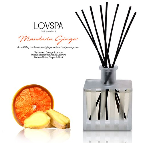 LOVSPA Mandarin & Ginger Luxury Home Fragrance Diffuser Reeds Set