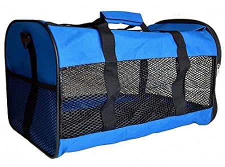 SRI Expandable Breathable Padded Fleece Insert Airline Approved Spacious Durable Soft Sided Pet Carrier (Blue)