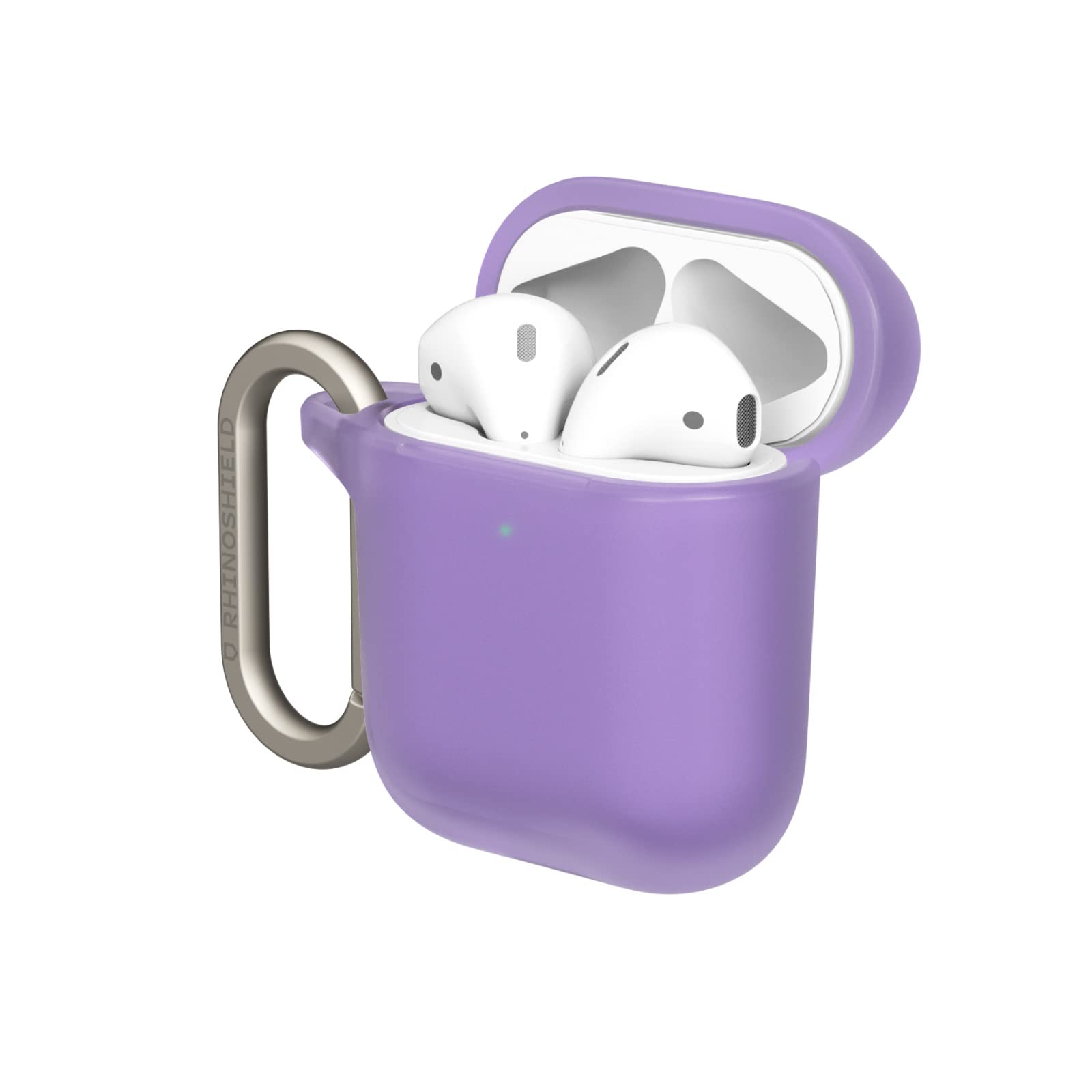 RHINOSHIELD AirPods Case with Carabiner Compatible with Apple [AirPods Serie 2/1] | Military Grade Drop Protection, Scratch Resistant, Wireless Charging - [Violet, Standard Set]