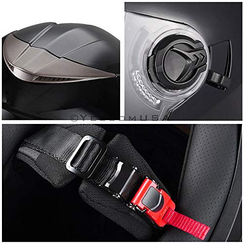 LeeMas Inc DOT Approved Motorcycle Full Face Helmet Double Visors ABS Air Vent Lightweight Motorbike Touring Sports (Size L)