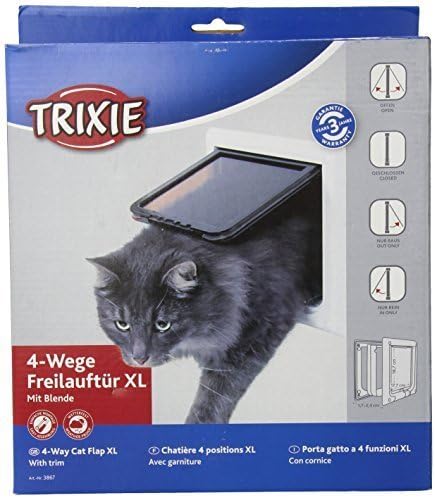 Trixie 3867 4-Way Cat Flap with Tunnel White by EFNT4