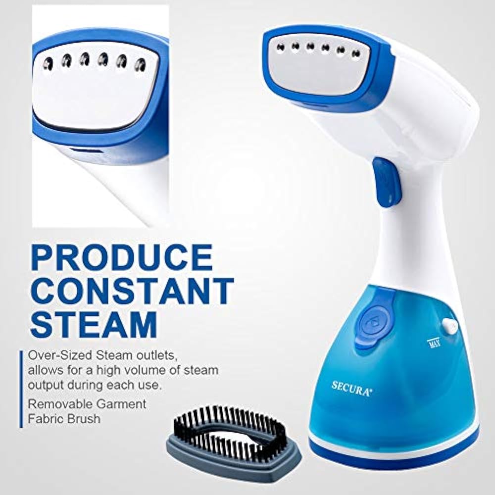 Secura Garment Steamer Accessories AJ2205 Steamer, Light Blue And