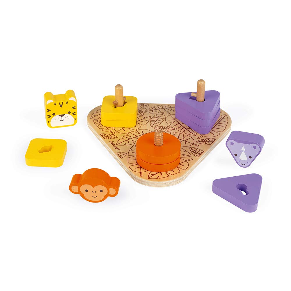 Janod - How to Use a Screw - Africa - Wooden Learning Toy - From 18 months, J05325