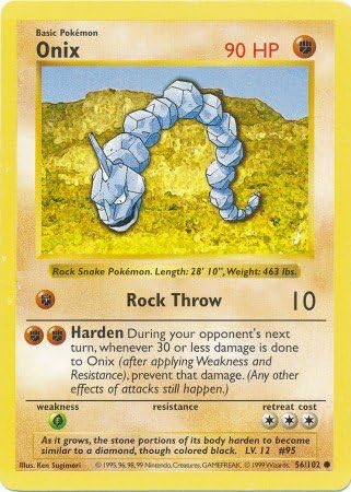 Amazon Com Pokemon Onix Basic 56 102 Shadowless Toys Games Amazon Com Pokemon Onix Basic 56 102 Shadowless Toys Games